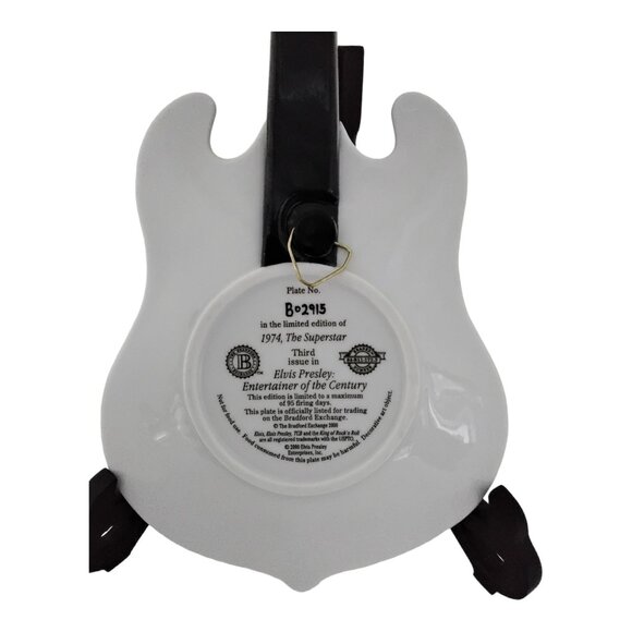 Elvis Presley Bradex Ceramic Guitar Plate No. B02915 in Limited Edition 1974 - Picture 2 of 6